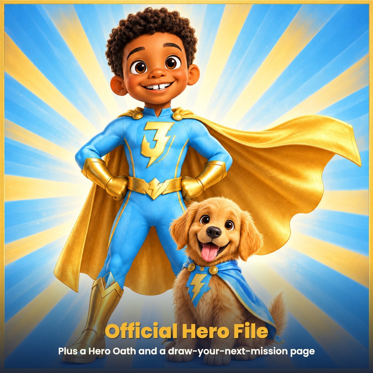 Official Hero File portrait included in every book
