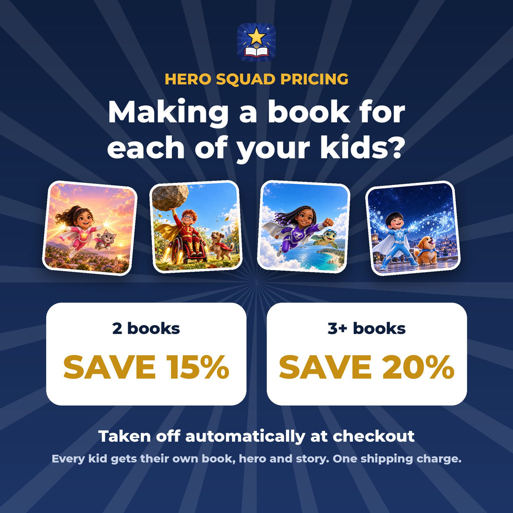 Hero Squad pricing: 2 books save 15%, 3 or more save 20%